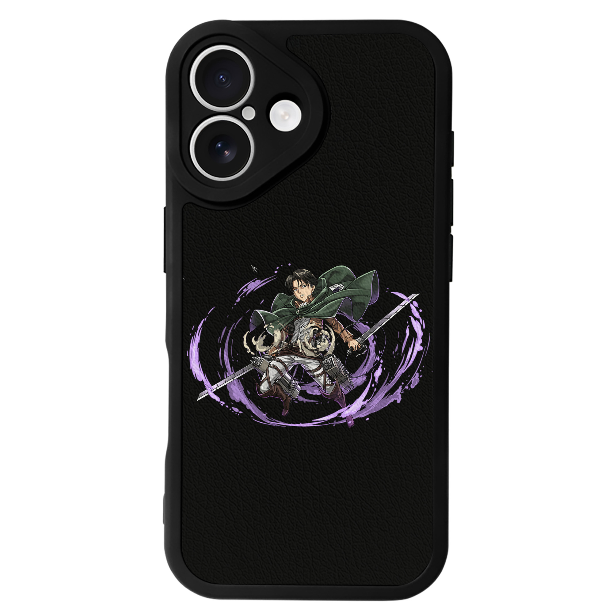 （画像用） 進撃の巨人 リヴァイ·アッカーマン Attack on Titan Levi Ackerman 【iPhone 16シリーズ対応】シリコンスマホケース（レザー調） 材質：シリコン